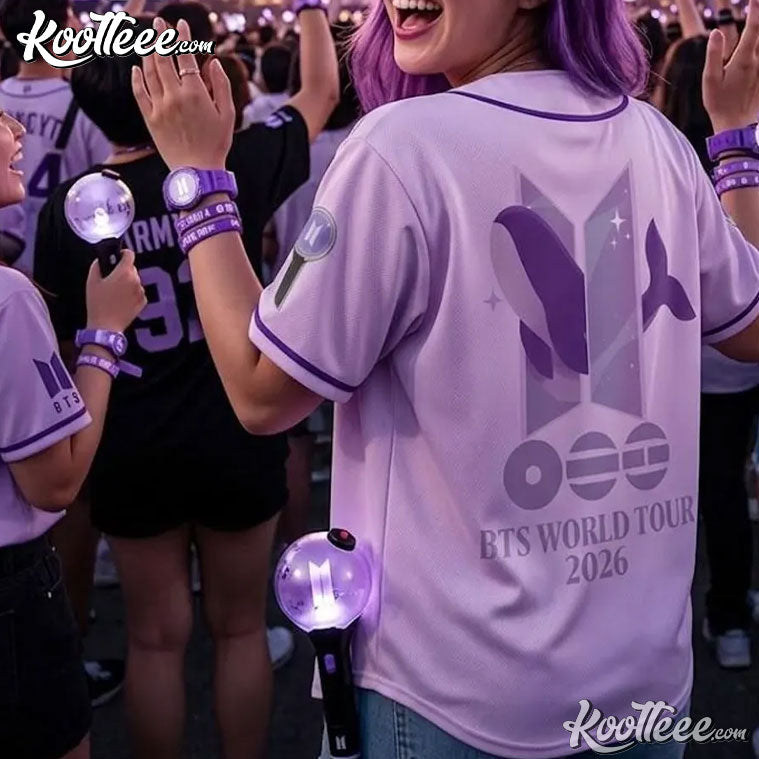 BTS World Tour 2026 Kpop Concert Merch Baseball Jersey