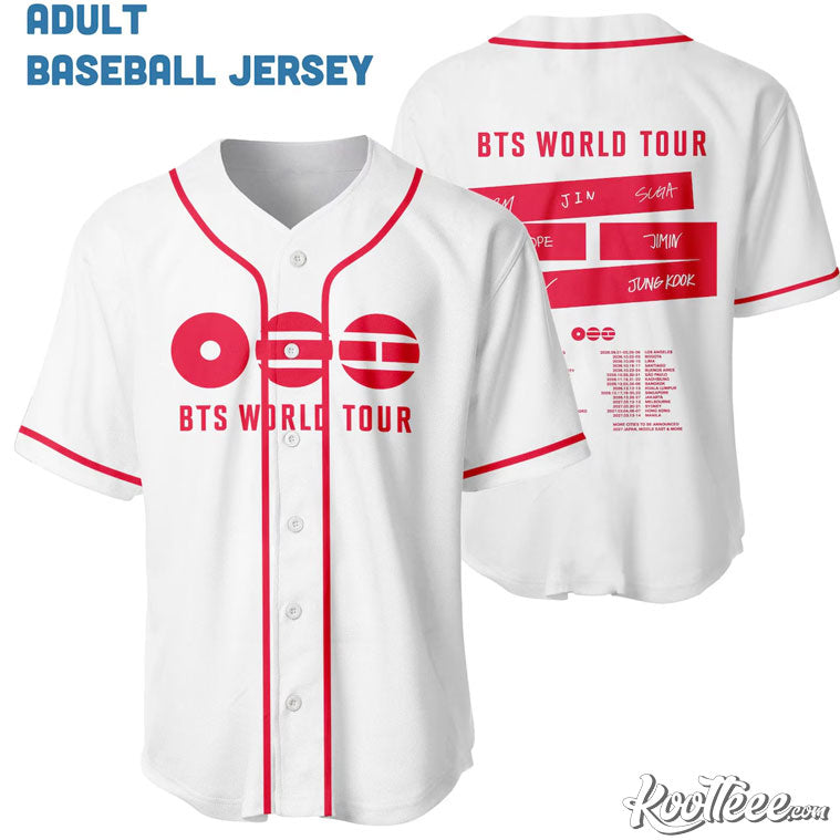 BTS World Tour Idol Kpop Fan Baseball Jersey