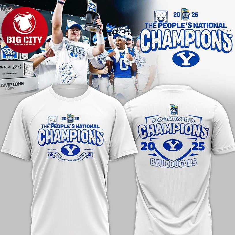 BYU Cougars 2025 Pop-Tarts Bowl Champions Celebrate Two Sided Shirt