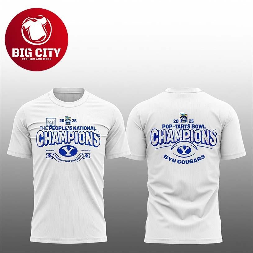 BYU Cougars 2025 Pop Tarts Bowl Champions Locker Room Two Sided Shirt
