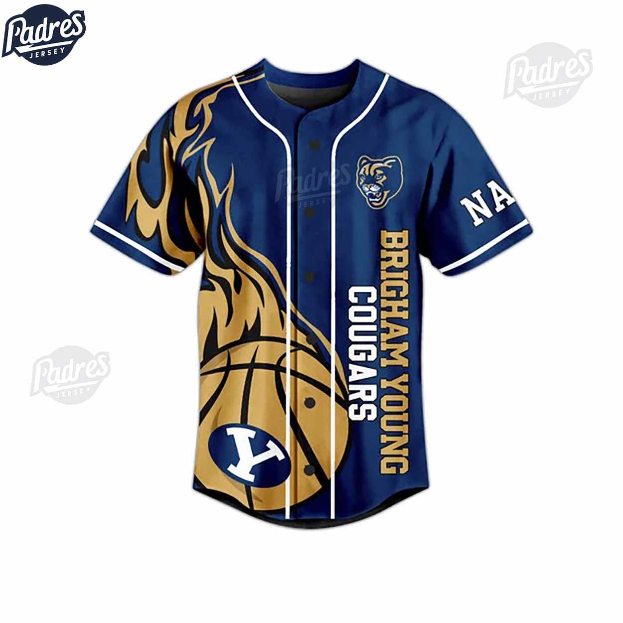 BYU Cougars Basketball Team Custom Baseball Jersey - Padres Jersey Oasis: Elevate Your Baseball Style Game... (Image 3)