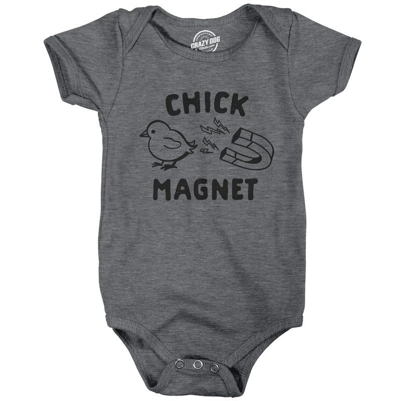 Baby Bodysuit Chick Magnet T Shirt Funny Easter Sunday Baby Chick Holiday Novelty Shirt Funny Baby Onesies Easter Onesie...