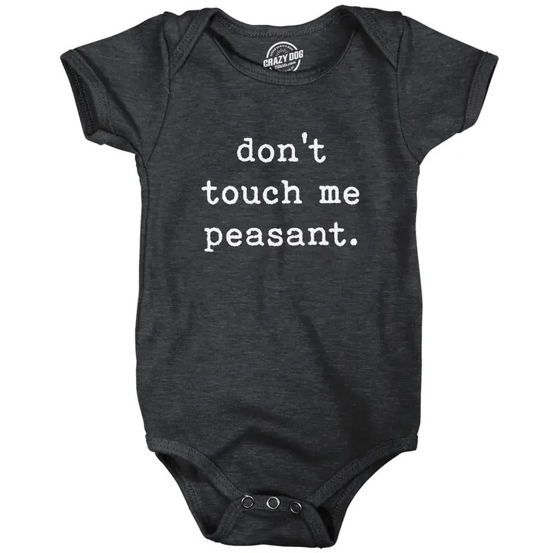 Baby Bodysuit Don't Touch Me Peasant Funny Novelty Offensive Graphic Jumper for Infants Funny Baby Onesies Introvert...