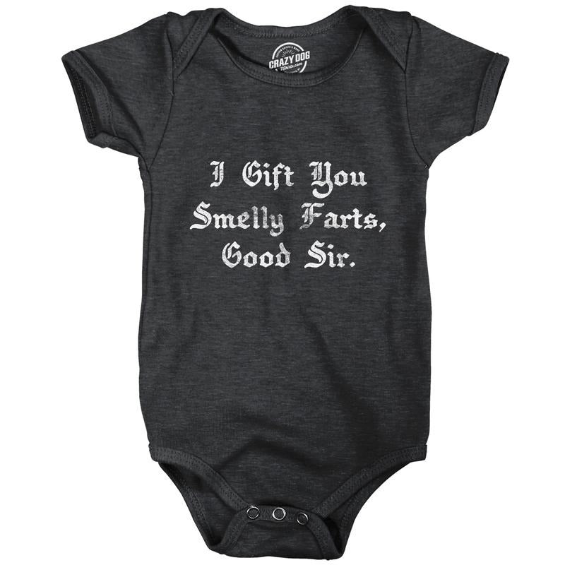 Baby Bodysuit I Gift You Smelly Farts Good Sir Funny Nasty Gas Novelty Graphic Jumper for Infants Funny Baby Onesies...