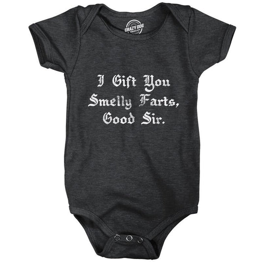 Baby Bodysuit I Gift You Smelly Farts Good Sir Funny Nasty Gas Novelty Graphic Jumper for Infants Funny Baby Onesies...