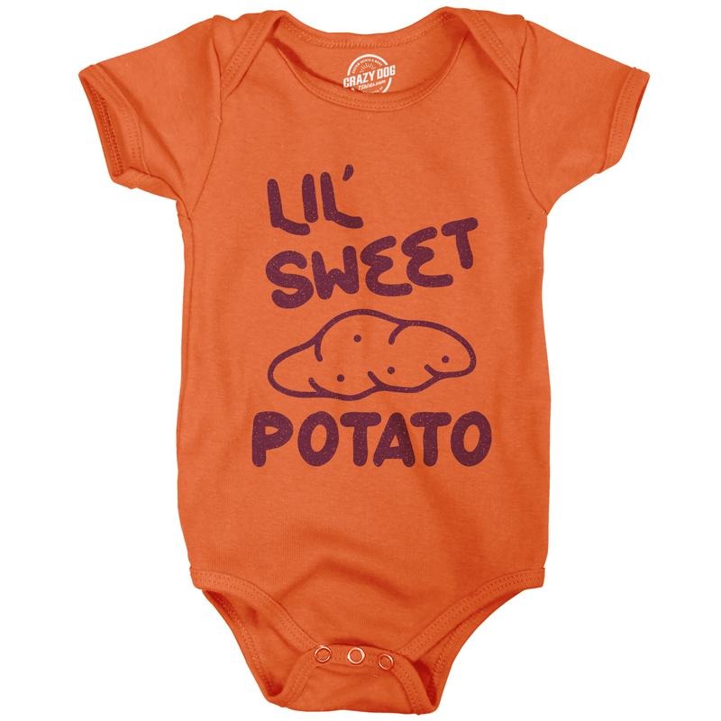 Baby Bodysuit Lil Sweet Potato Jumper Funny Thanksgiving Dinner Turkey Day Baby Creeper Funny Baby Onesies Thanksgiving...