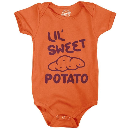 Baby Bodysuit Lil Sweet Potato Jumper Funny Thanksgiving Dinner Turkey Day Baby Creeper Funny Baby Onesies Thanksgiving...