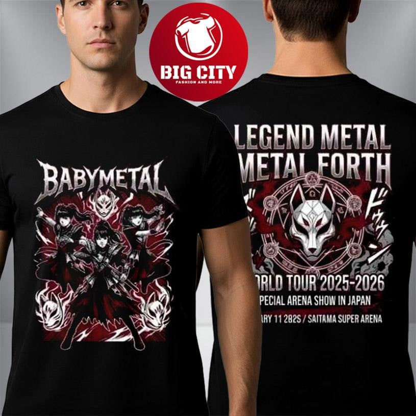 Babymetal World Tour 2025 2026 Legend Metal Forth On January Two Sided Shirt