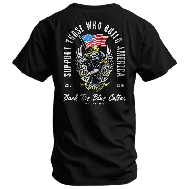 Back The Blue Collar Men's T-Shirt Hoodie, Sweatshirt | WearSparks.com