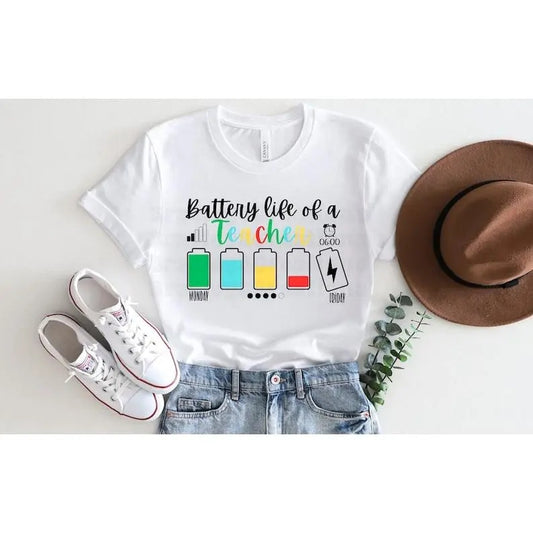 Back To School Battery Life of A Teacher| Shirt| Digitial Design| Instant Download| crafting| Teachers Gift Idea| Teacher...
