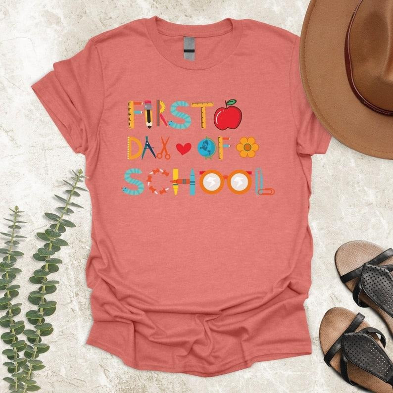 Back To School First Day of School T Shirt Sweater Hoodie, Happy First Day of School Shirt, Teacher Shirt, Teacher Life...