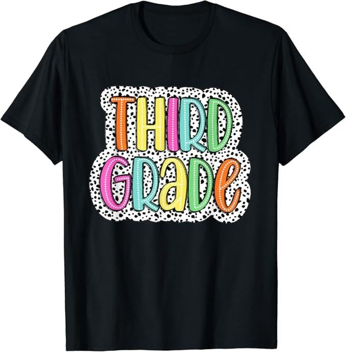 Back To School Shirts, Third Grade Dalmatian Dots 3rd Dream Team Back To School T-Shirt Cotton Fashion Casual Classic...