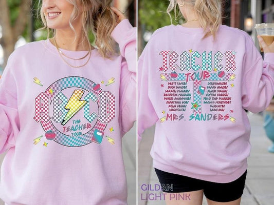 Back To School Tour Personalized ABCD Teacher Hoodie, ABCD Teacher Tour Shirt for Kindergarten Teacher, Preschool Teacher...