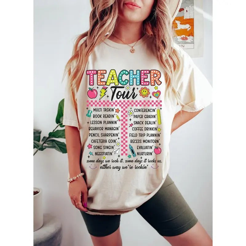 Back To School Tour Retro Teacher Tour Sweater, ABCD Teacher Tour Shirt, Back To School, End of Year Shirt, Teacher Gift,...