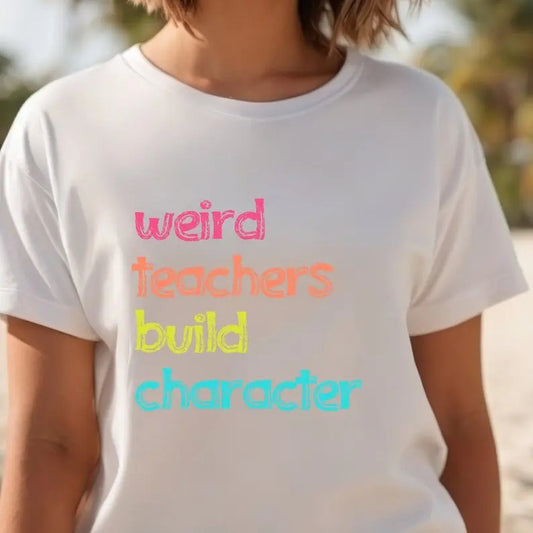 Back To School Weird Teachers Build Character T-Shirt, Retro Teachers T-Shirt, Teacher's Day Tee, Teacher Appreciation...