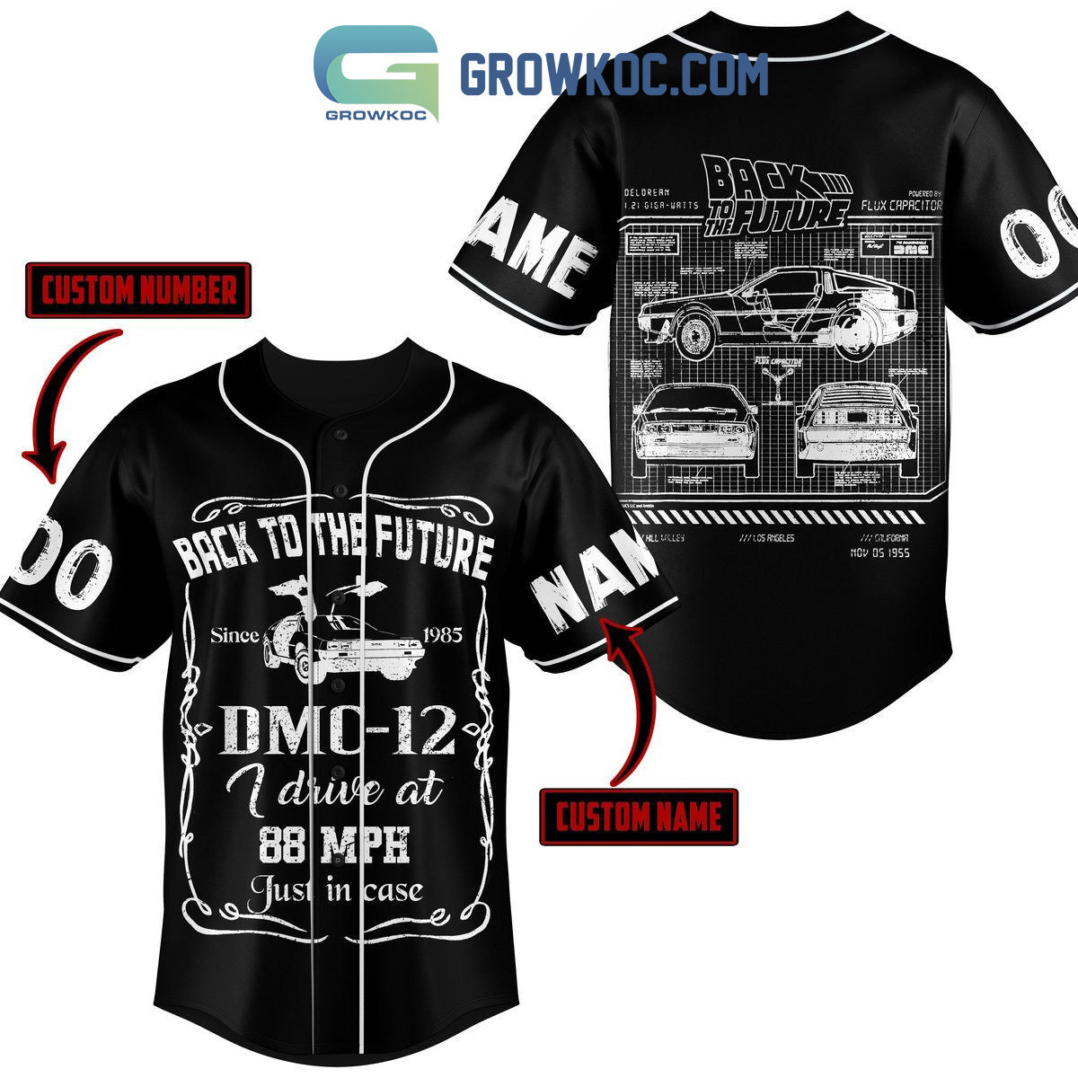 Back To The Future DMO 12 I Drive At 88 MPH Personalized Baseball Jersey