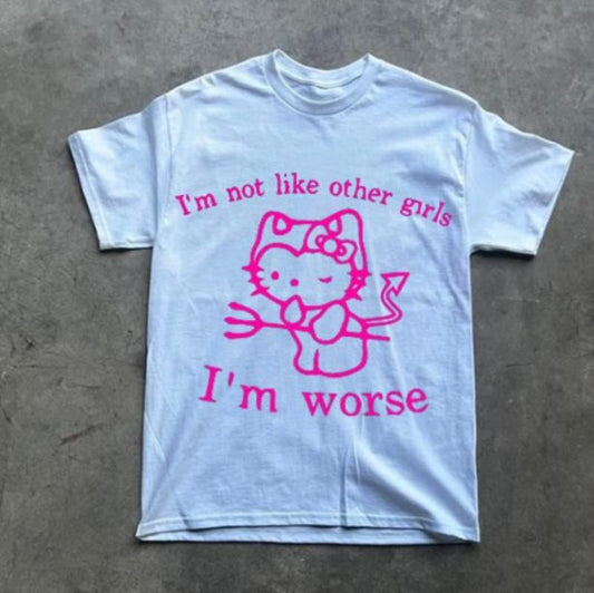 Bad Kittys T-Shirt, Vintage Graphic Tees Gothic Grunge Y2k Emo Scene Amity Affliction Style Clothes Men Women Streetwear...