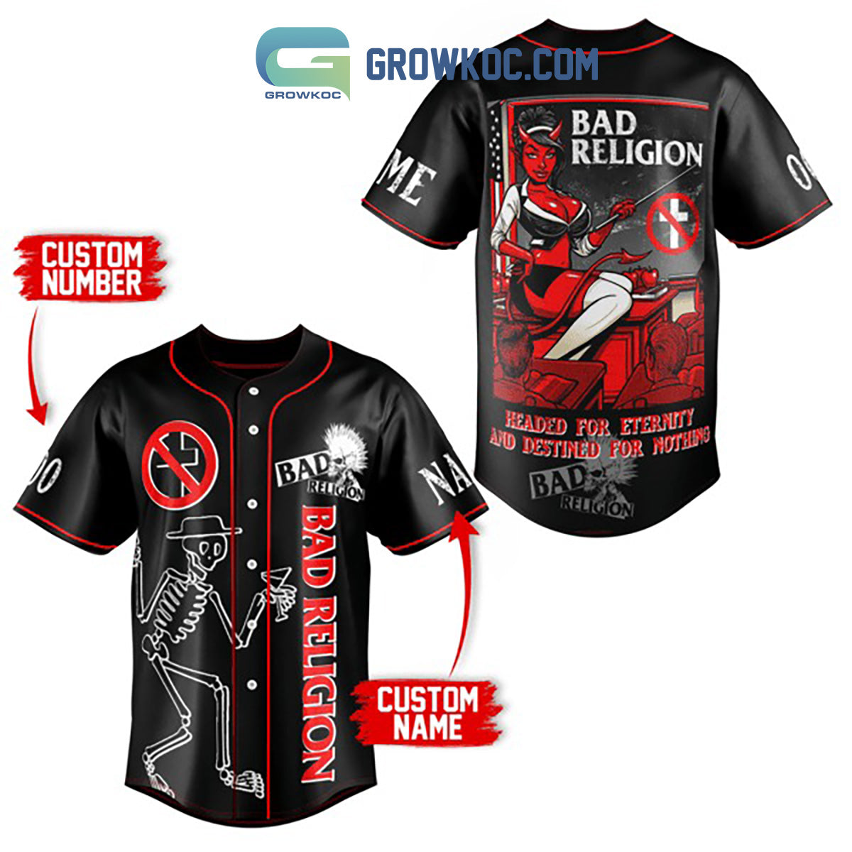 Bad Religion Headed For Eternity And Destined For Nothing Personalized Baseball Jersey