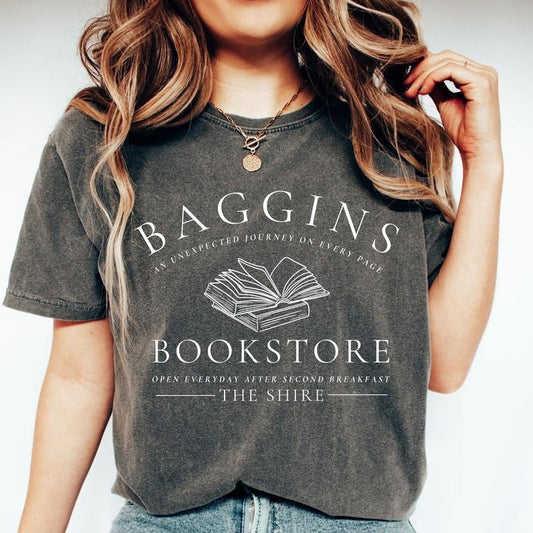 Baggins Bookstore Comfort Colors Shirt, The Shire Bookstore, Tokien Frodo Bilbo Rivendell Shirt, The Hobbit T Shirt, Lotr...