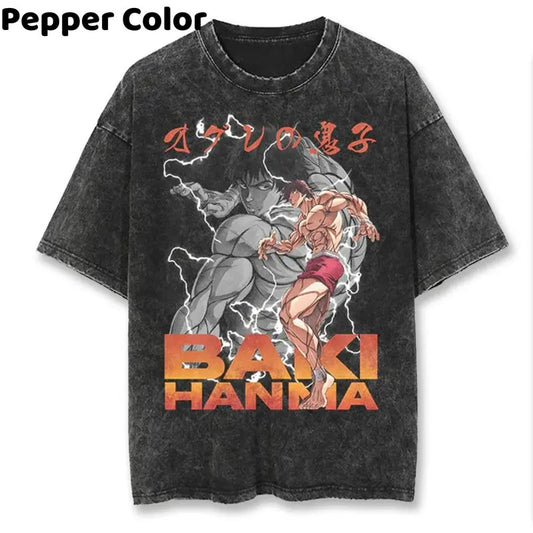 Baki Apricot Shirt, Baki Hanma, Baki Anime Shirt, Baki Manga Shirt, Rap Tee Bootleg Menswear Top Underwear Tshirt...