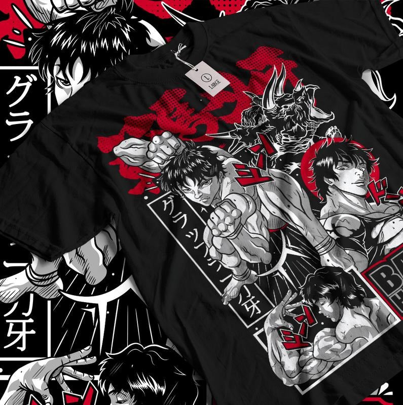 Baki the Grappler T-Shirt S-4XL Baki Hanma Yujiro Hanma Baki Anime Gift Shirt Tshirt S-4XL Hoodie, Sweatshirt