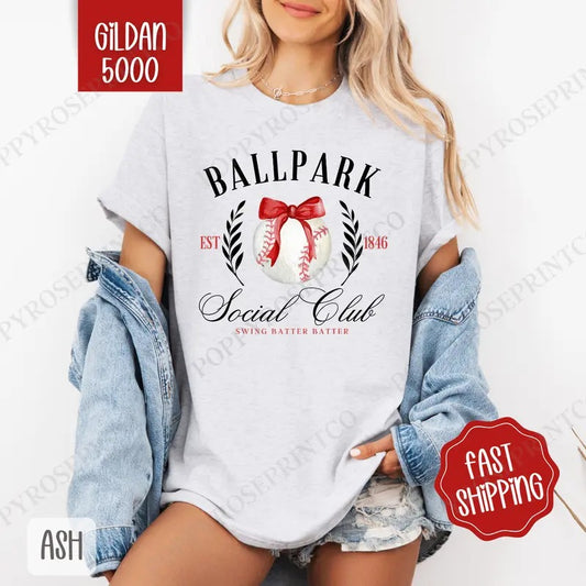 Ballpark Social Club Shirt Gildan, Baseball Season Women's Tee, Cute Women's Tshirt Plus Sizes Hoodie, Sweatshirt
