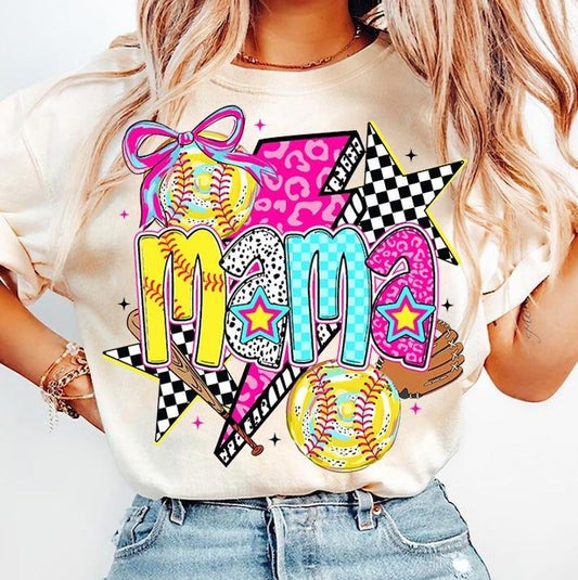 Ballpark Softball Mama Leopard Checkered Preppy Coquette Game Day T-Shirt Hoodie, Sweatshirt | WearSparks.com