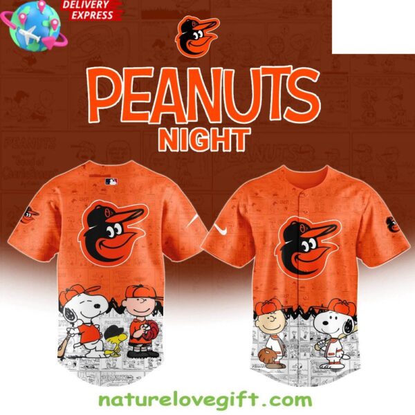 Baltimore Orioles Peanuts 75th Anniversary Baseball Jersey