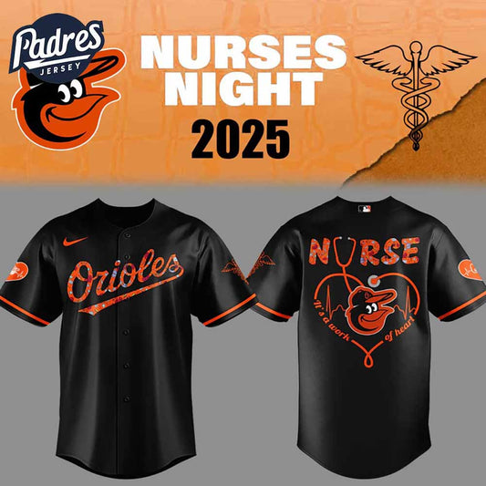 Baltimore Orioles Baseball Black Jersey Outfit For Nurses Night 2025 - Padres Jersey Oasis: Elevate Your Baseball Style...