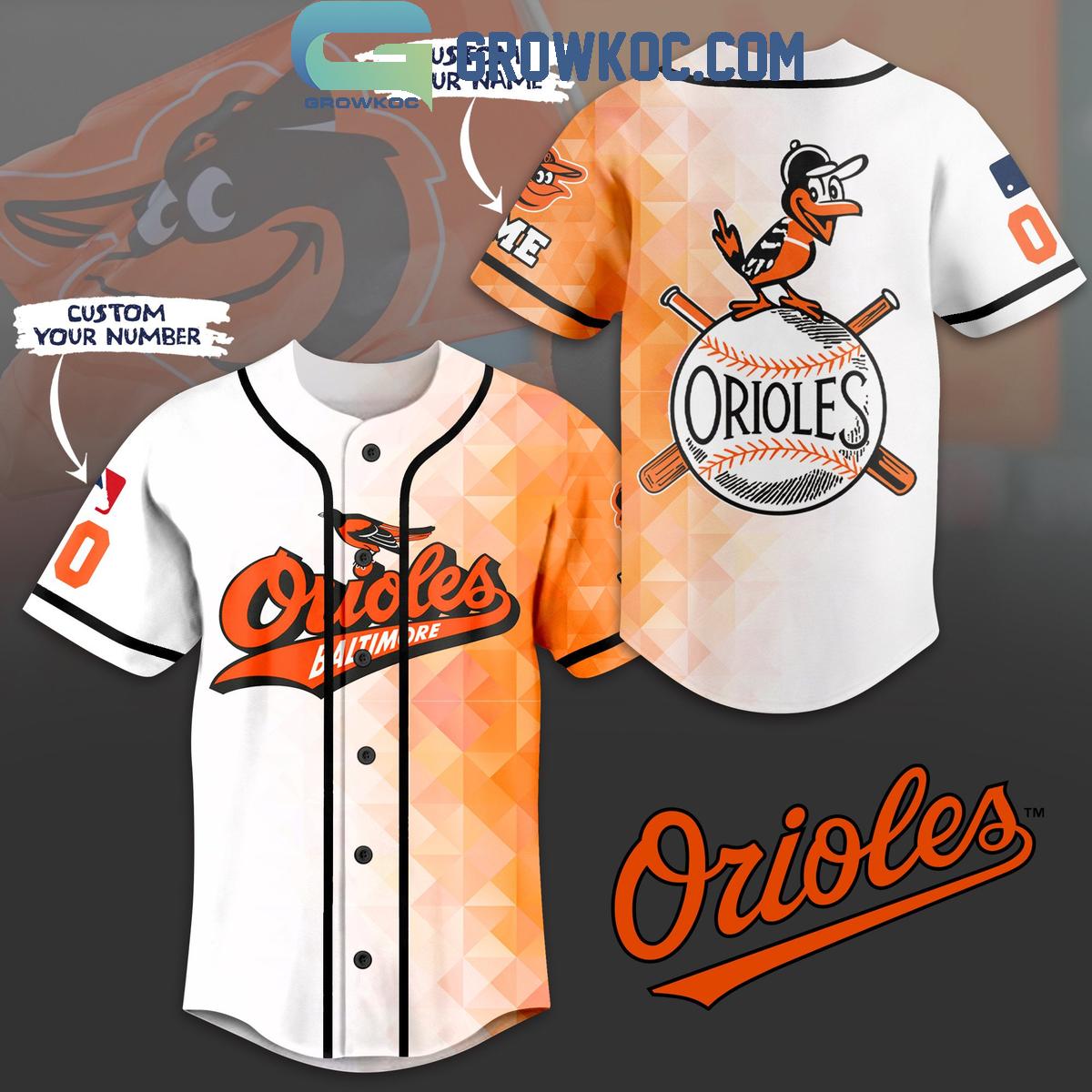 Baltimore Orioles Baseball Team Geometric Personalized Baseball Jersey