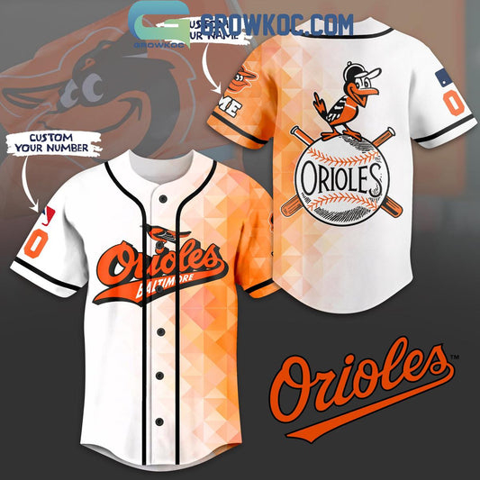 Baltimore Orioles Baseball Team Geometric Personalized Baseball Jersey