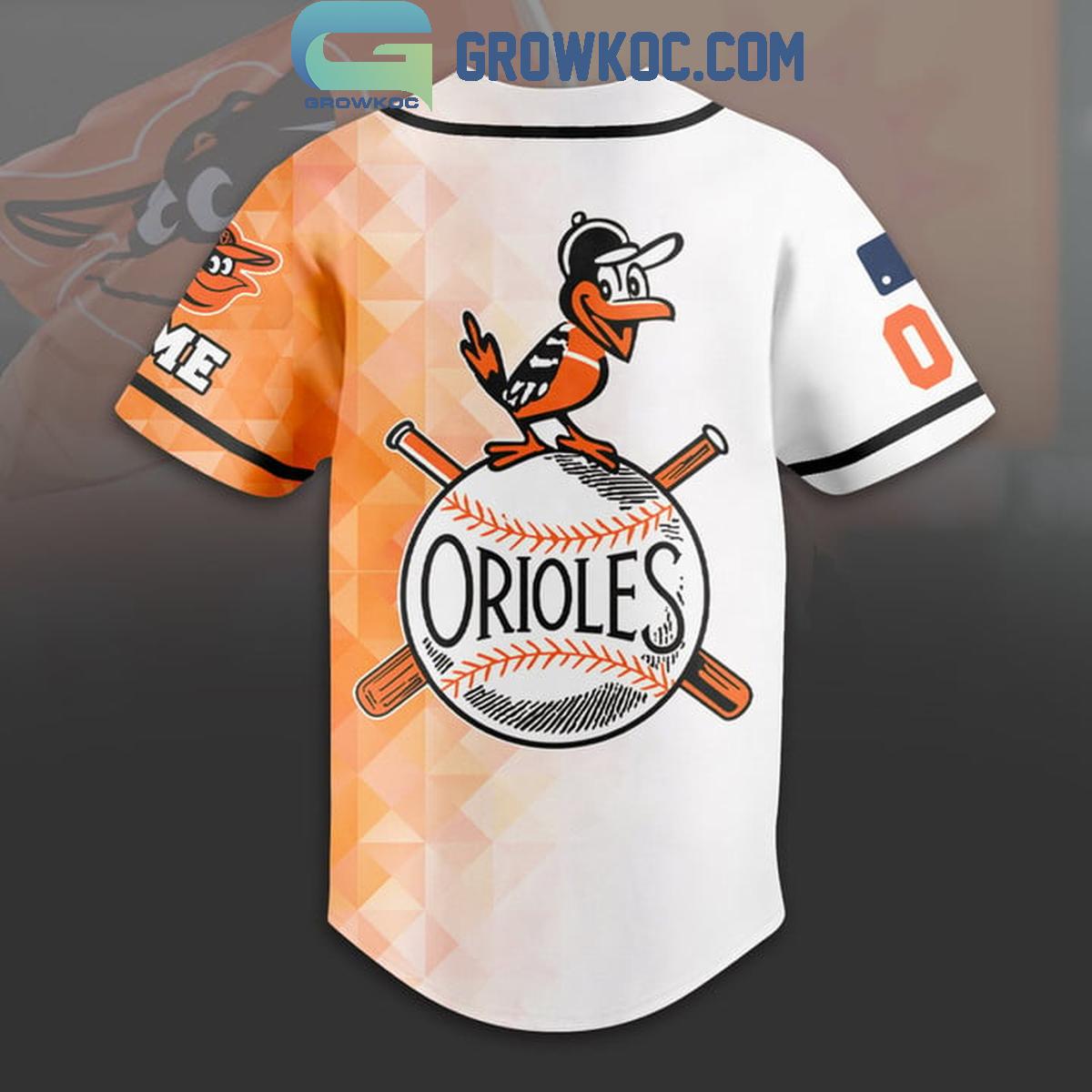Baltimore Orioles Baseball Team Geometric Personalized Baseball Jersey