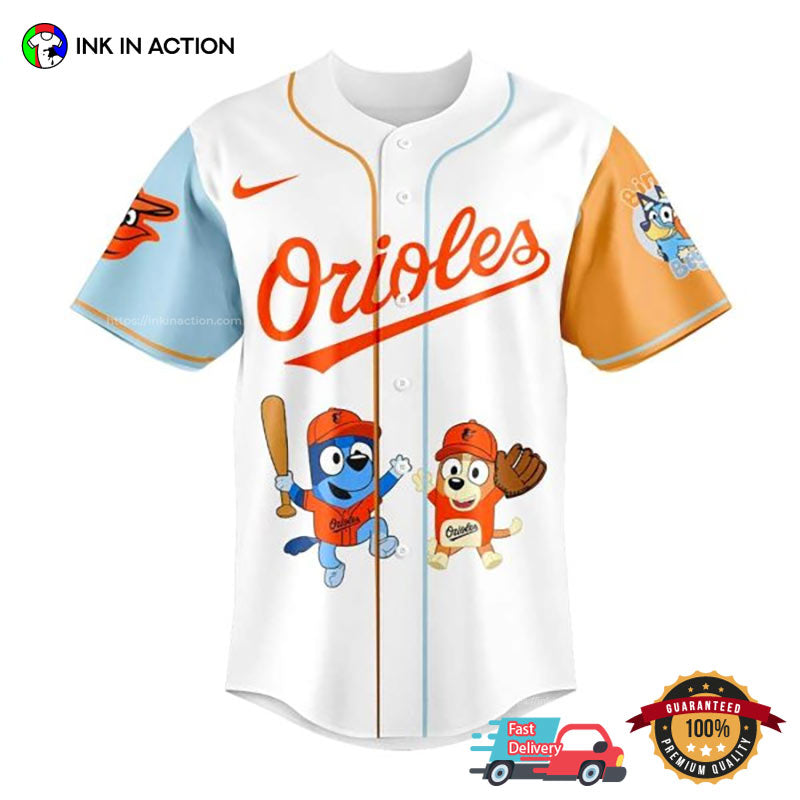Baltimore Orioles Bluey And Bingo Baseball Jersey