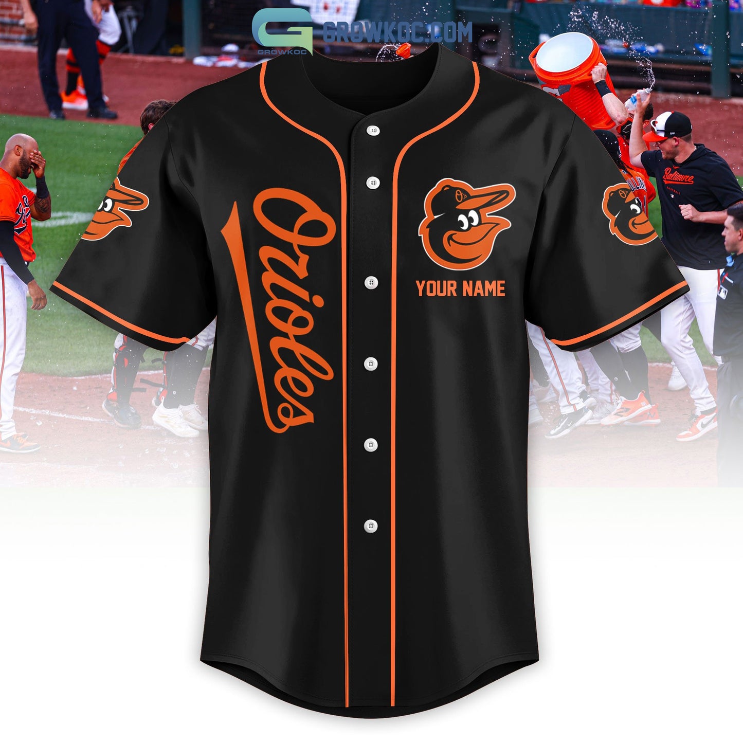 Baltimore Orioles Love Team Personalized Black Design Baseball Jersey