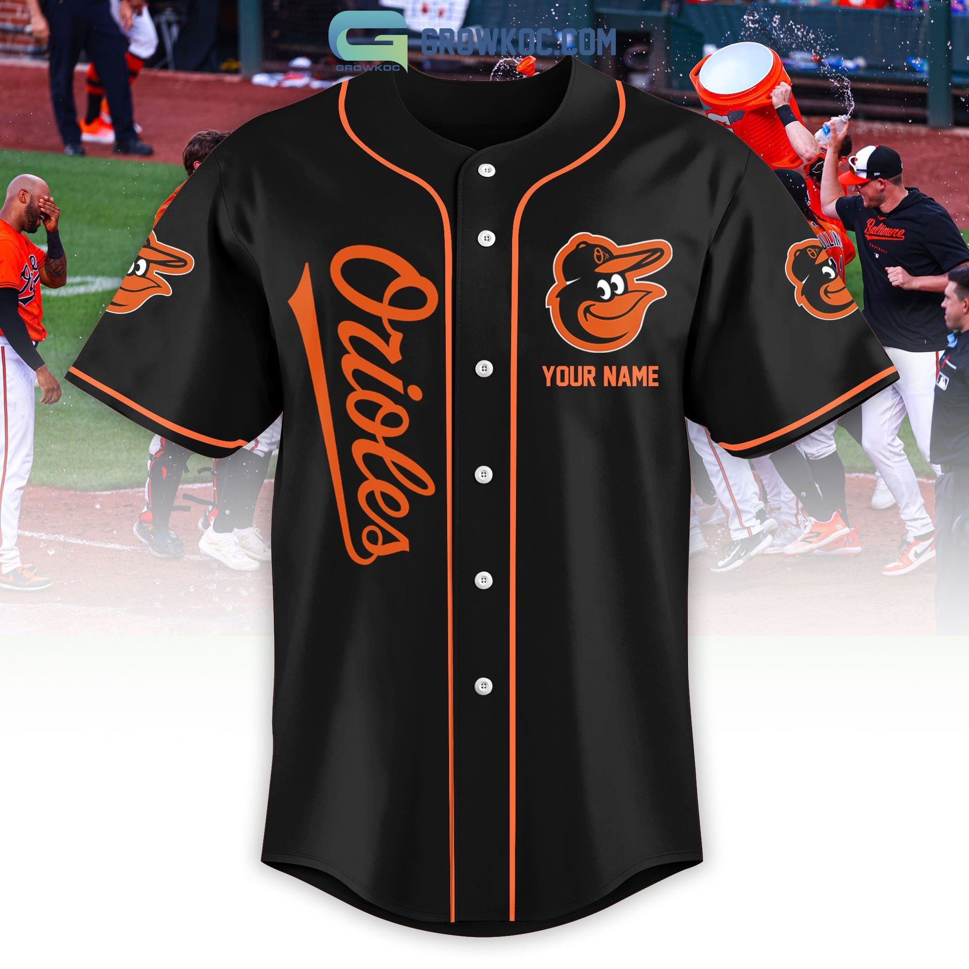 Baltimore Orioles Love Team Personalized Black Design Baseball Jersey