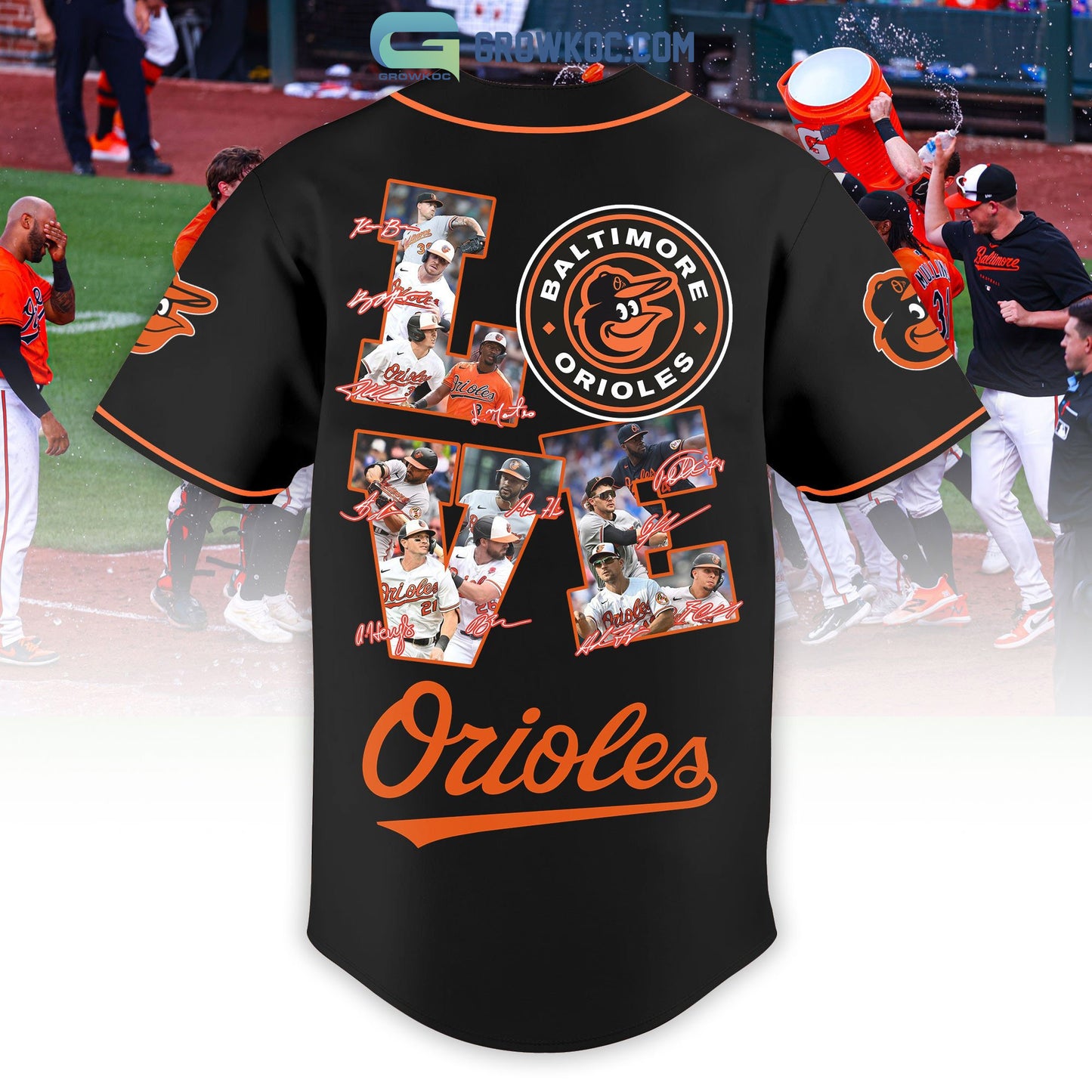 Baltimore Orioles Love Team Personalized Black Design Baseball Jersey