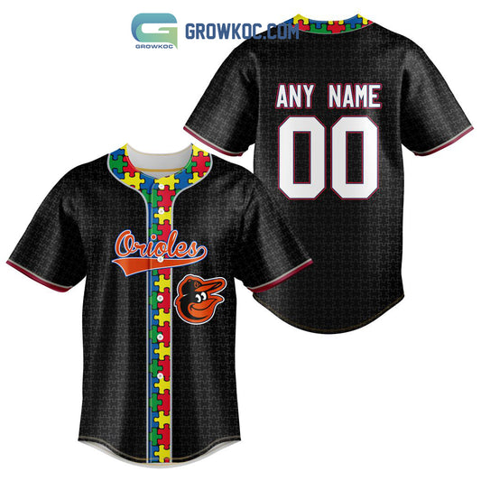 Baltimore Orioles MLB Fearless Against Autism Personalized Baseball Jersey