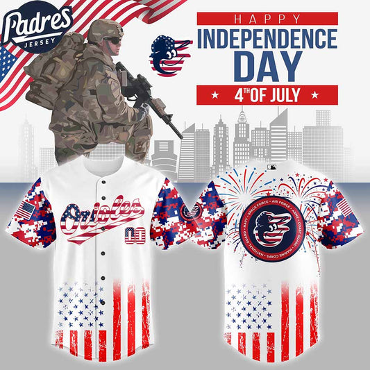 Baltimore Orioles MLB X The 4th Of July X Military Personalized Baseball Jersey - Padres Jersey Oasis: Elevate Your...