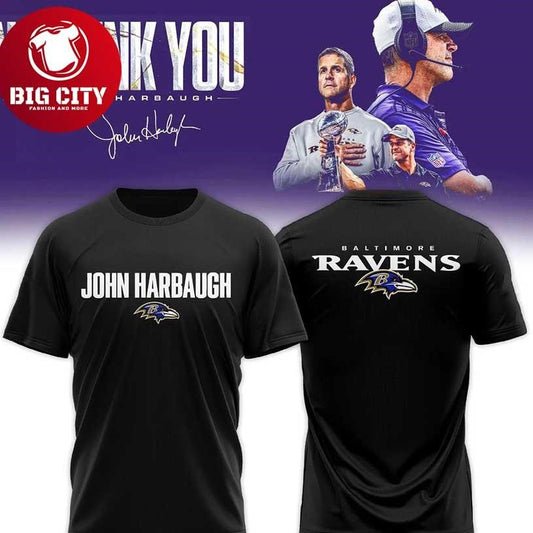 Baltimore Ravens Coach John Harbaugh 2026 Two Sided Shirt