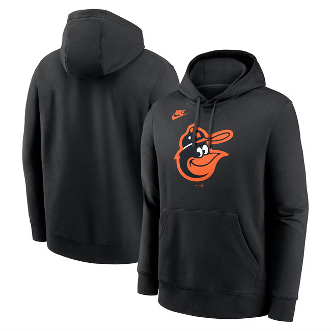 Baltimore Orioles Black Cooperstown Collection Logo Club Pullover Hoodie