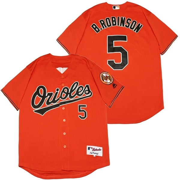 Baltimore Orioles #5 Brooks Robinson Orioles 5 Orange Inverted