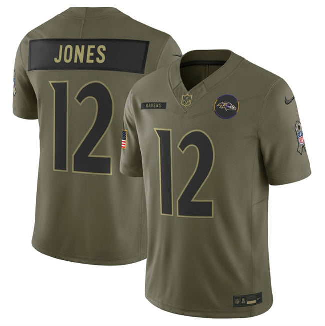Baltimore Ravens #12 Jacoby Jones Olive 2025 F.U.S.E. Salute to Service