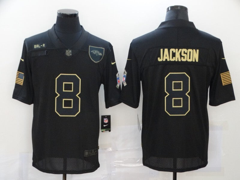 Baltimore Ravens #8 Lamar Jackson 20 New Black Salute 446