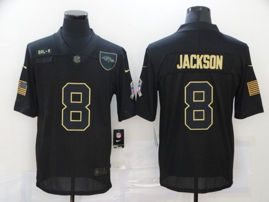 Baltimore Ravens #8 Lamar Jackson 20 New Black Salute 446