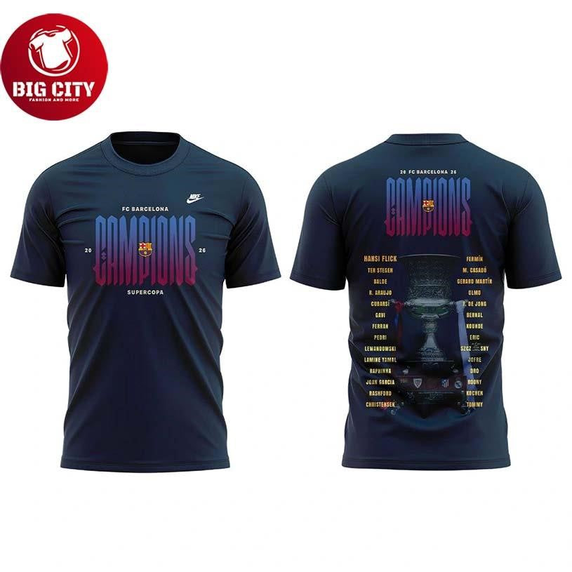 Barcelona ELS Campions De La Supercopa 2025-26 Two Sided Shirt