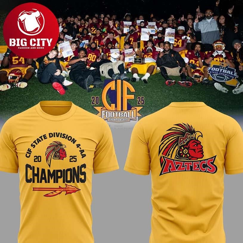 Barstow Aztecs 2026 CIF State Champions 4-AA Division Two Sided Shirt