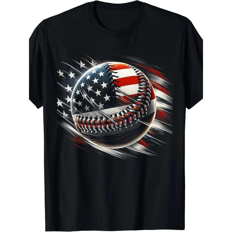 Baseball 4th Of July Men USA American Flag Boys Patriotic T-Shirt - 220g made in usa Hoodie, Sweatshirt | WearSparks.com