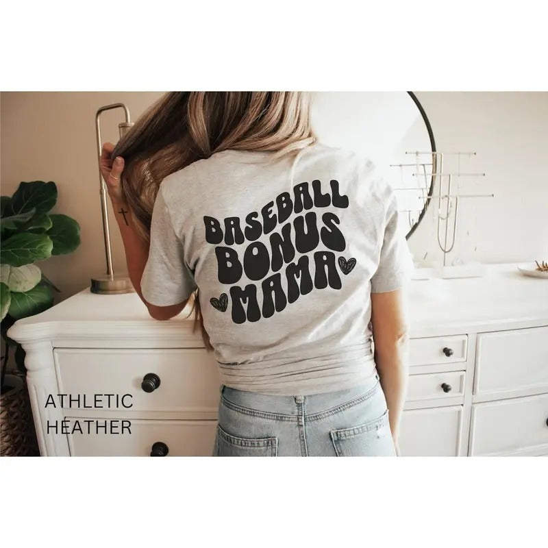 Baseball Bonus Mom Shirt Baseball Step Mom T-Shirt Baseball Shirt Gift Baseball Game Day Shirt Retro Baseball Tee...