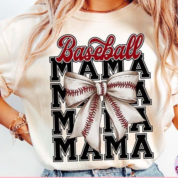 Baseball Bow Coquette tshirt, Retro Mama sweatshirt, Game Day Baseball T-Shirt, mother's day gift Hoodie | WearSparks.com