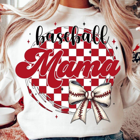 Baseball Coquette Bow Mama Sweatshirt Game Day Retro Baseball Mom Sports Baseball Season T-Shirts, Hoodie | WearSparks.com
